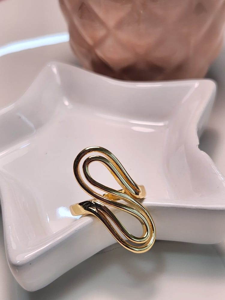 Anillo ajustable liso ondas