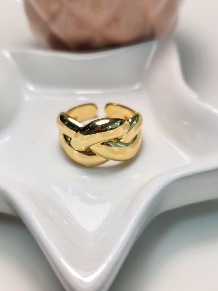 Anillo ajustable trenzado liso