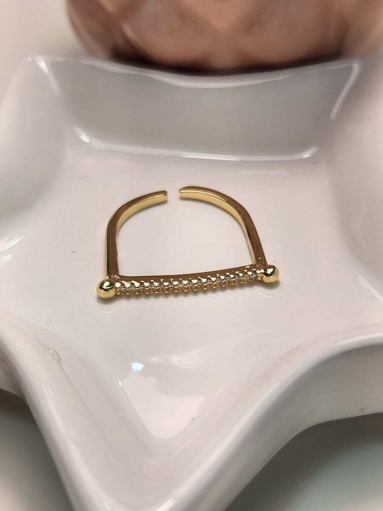 Anillo ajustable delgado linea zirconia