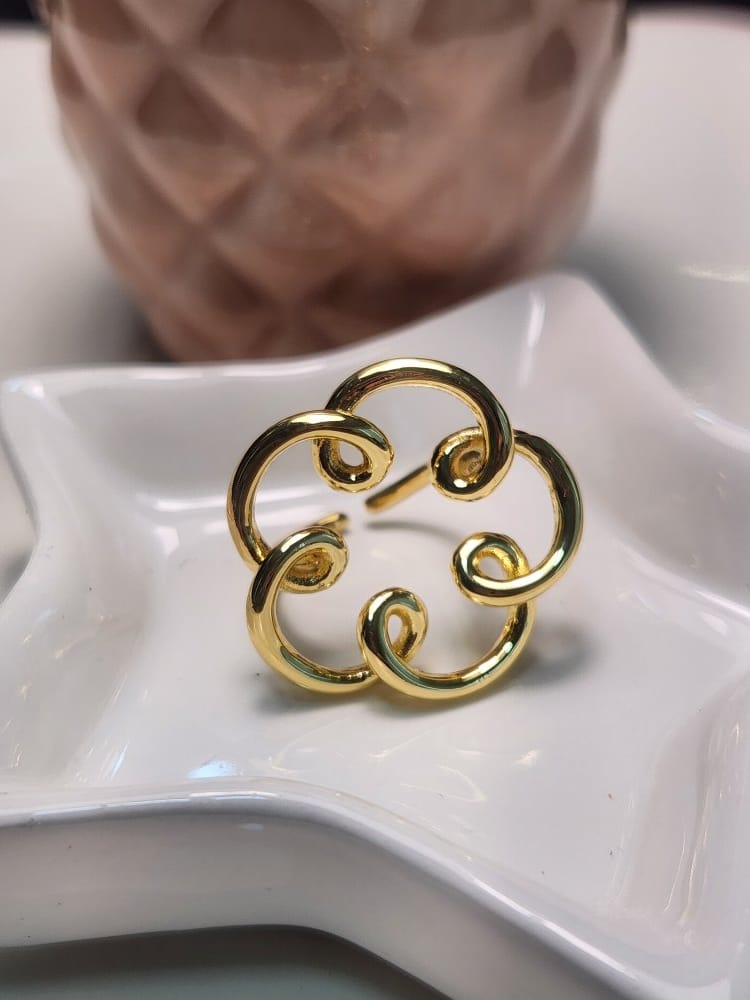 Anillo ajustable flor liso