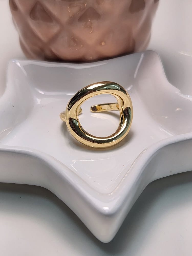 Anillo ajustable chunky liso circulo