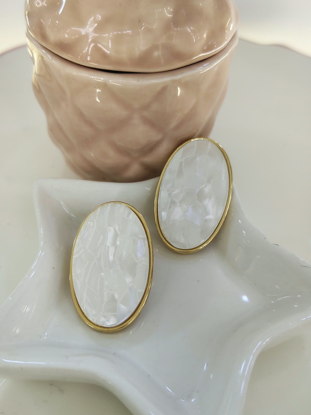 ARETE OVAL RESINA MINI PERLA