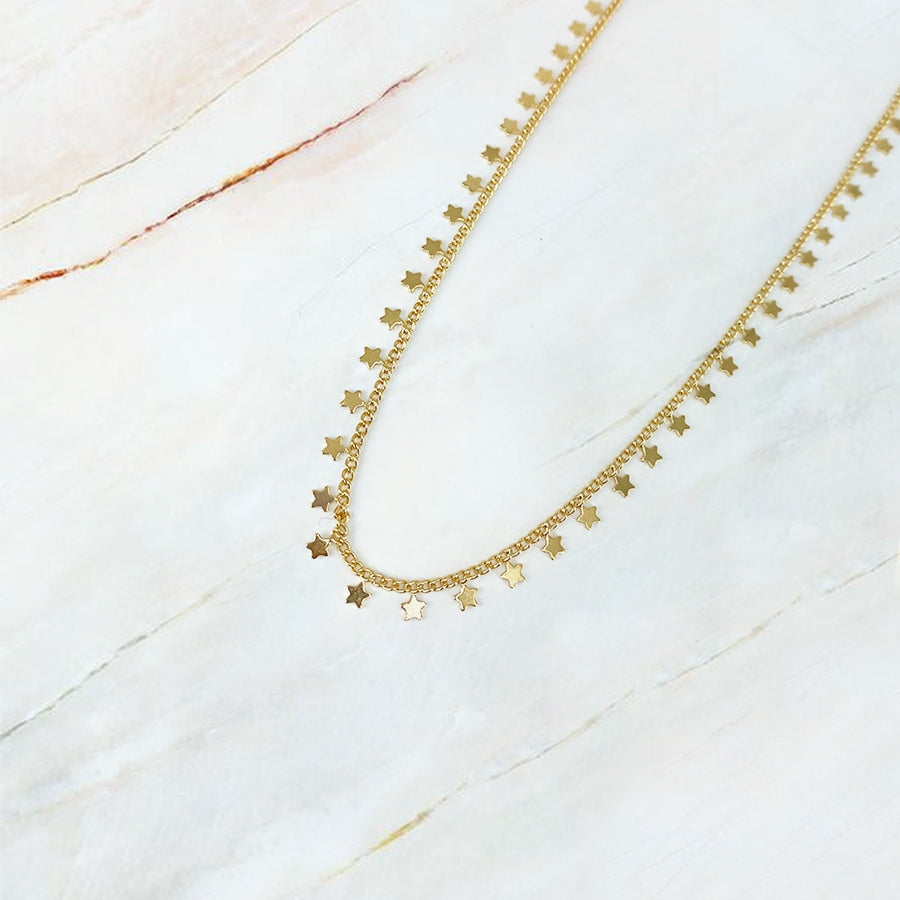 CHOKER ESTRELLAS LISAS EN CHAPA DE ORO