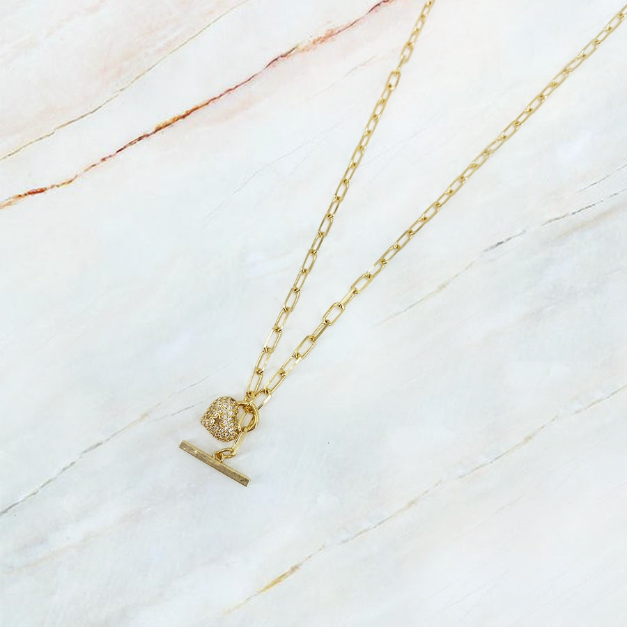 CORBATIN CORAZON CON ZIRCONIAS EN CHAPA DE ORO