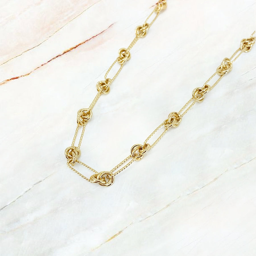 CHOKER CADENA NUDOS EN CHAPA DE ORO