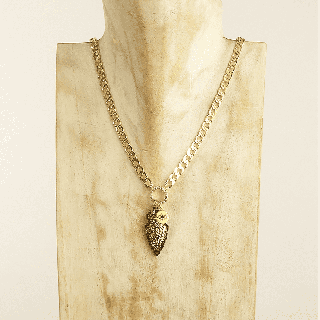Collar de eslabones grandes línea premium con dijes