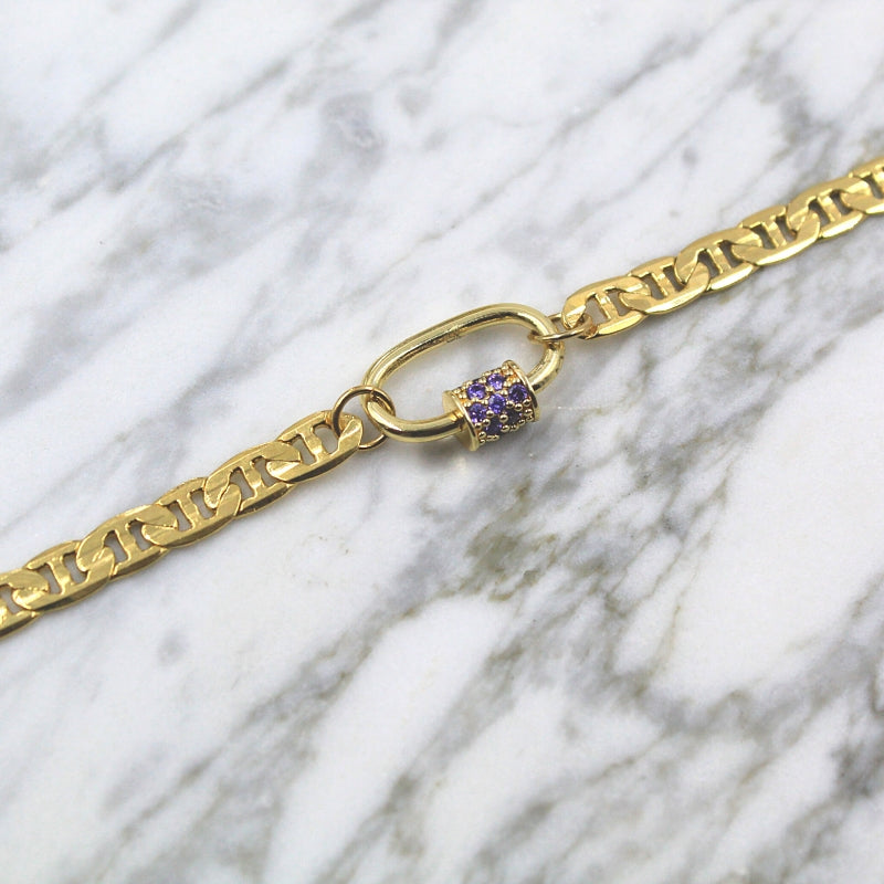 PULSO BROCHE ZC MORADO EN CHAPA DE ORO 14K