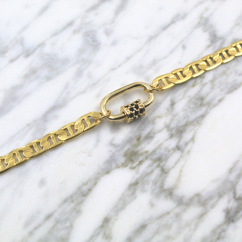 PULSO BROCHE ZC NEGRI EN CHAPA DE ORO 14K