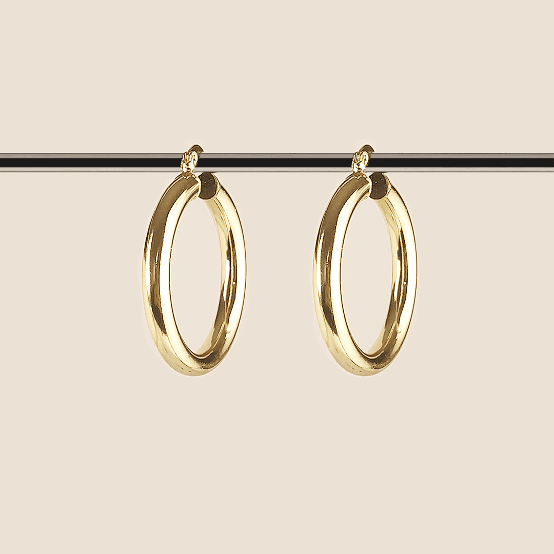 Aretes en chapa de oro