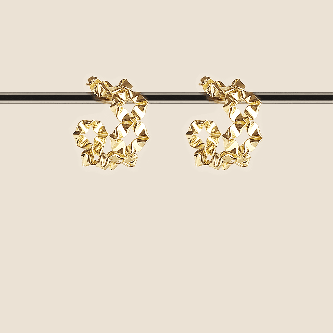 Aretes en chapa de oro
