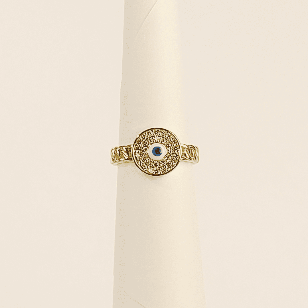 Anillo con ojo turco circular