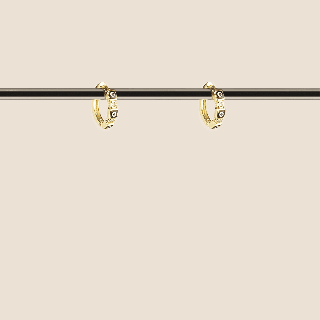 Aretes ojos turcos en chapa de oro