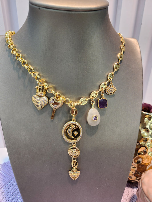 Collar multidijes cuarzo blanco zirconia