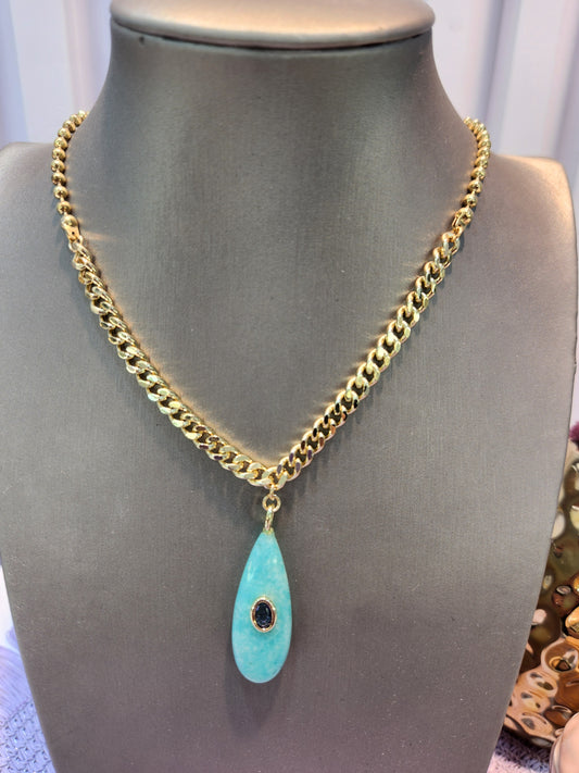 Collar gota turquesa