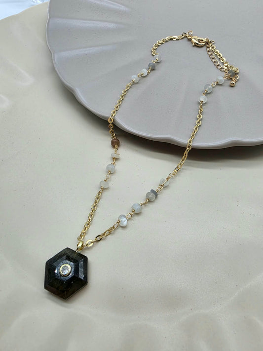 Collar rondel verde