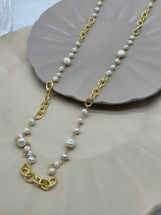 COLLAR LARGO CADENA PERLAS