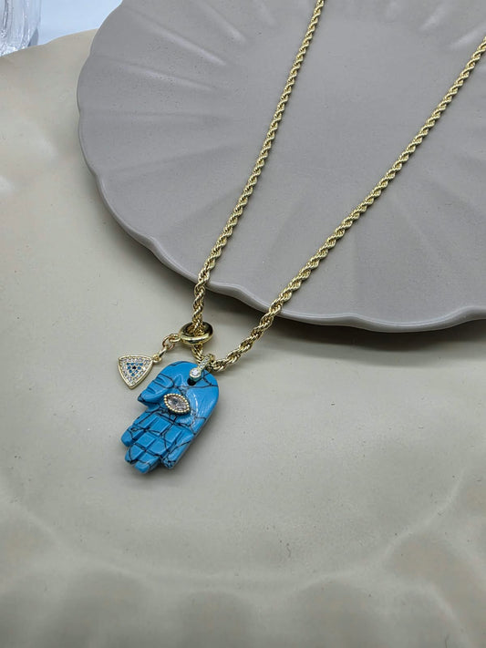 COLLAR TORSAL HAMSA TURQUESA