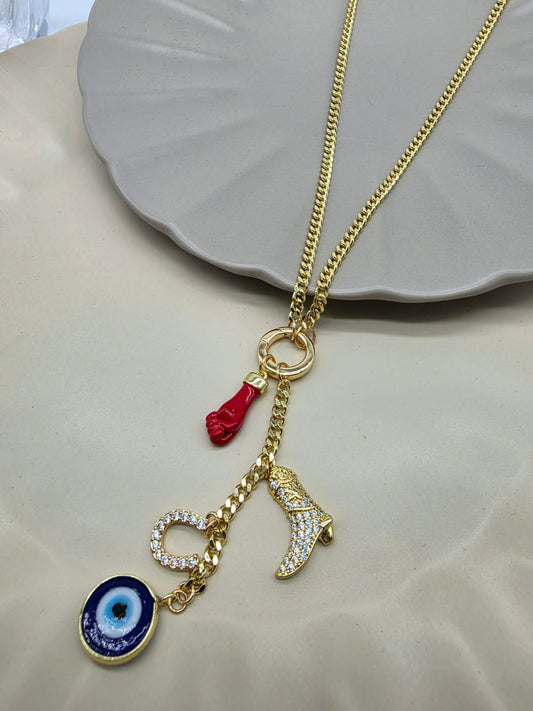 COLLAR EN V VAQUERO OJO