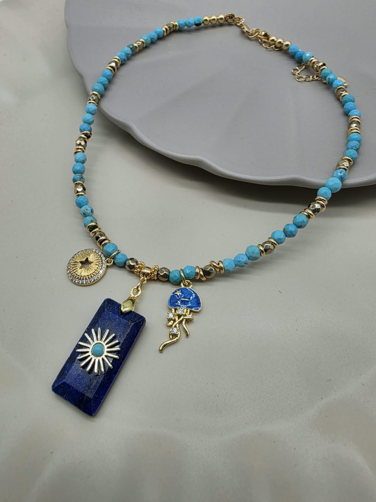 COLLAR TURQUESA LAPISLAZULI DIJES