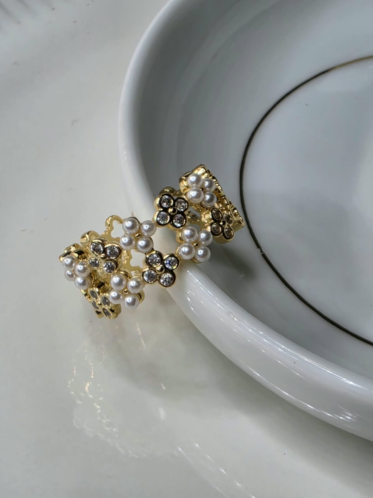 ANILLO TREBOL PERLAS