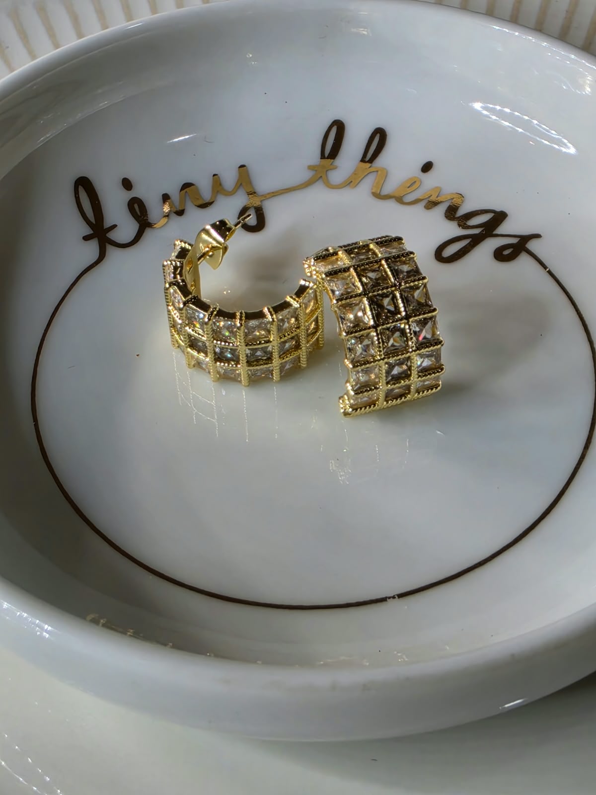 1/2 ARRACADA ZIRCONIA CUADROS GRUESA
