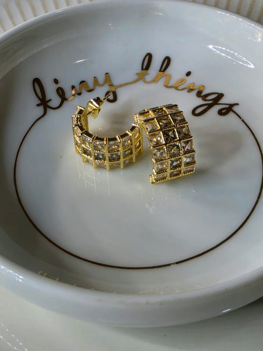 1/2 ARRACADA ZIRCONIA CUADROS GRUESA