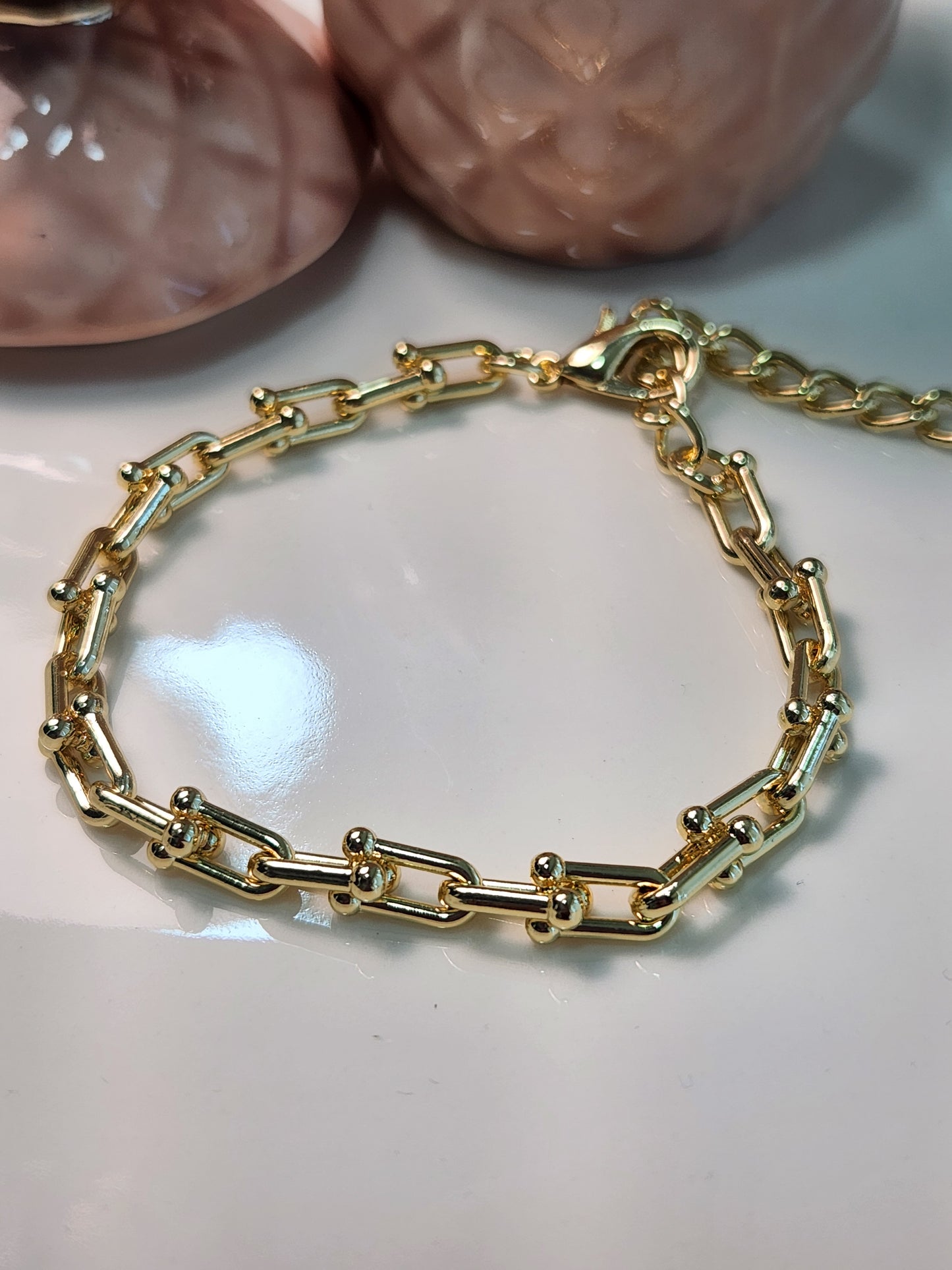 Pulsera eslabon chico con extencion cadena