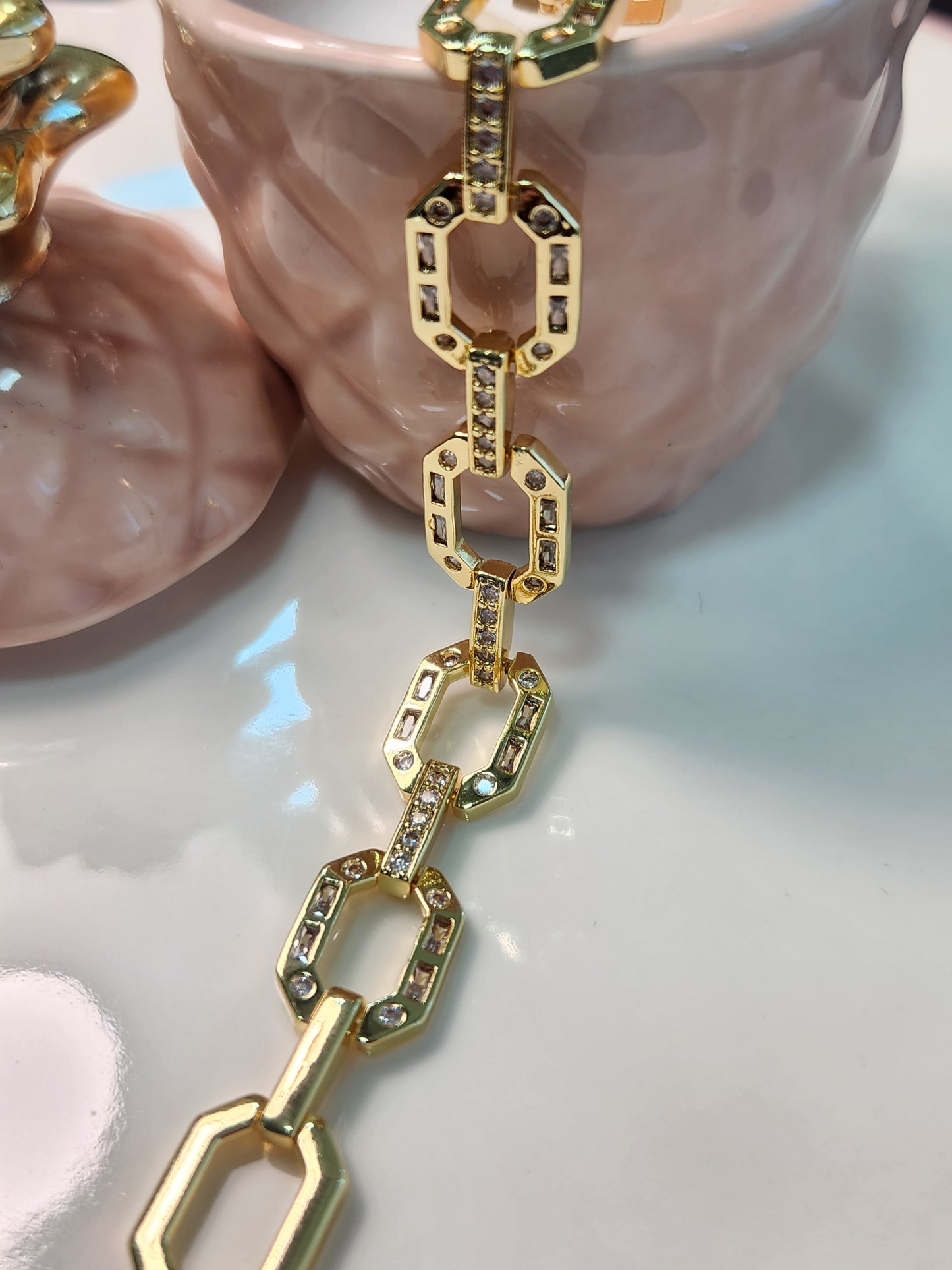 Pulsera hexagono zirconia