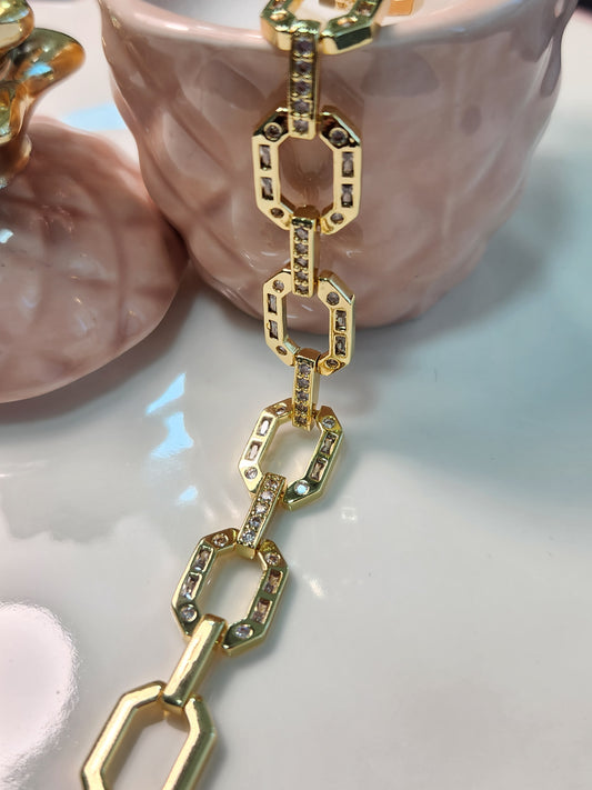 Pulsera hexagono zirconia