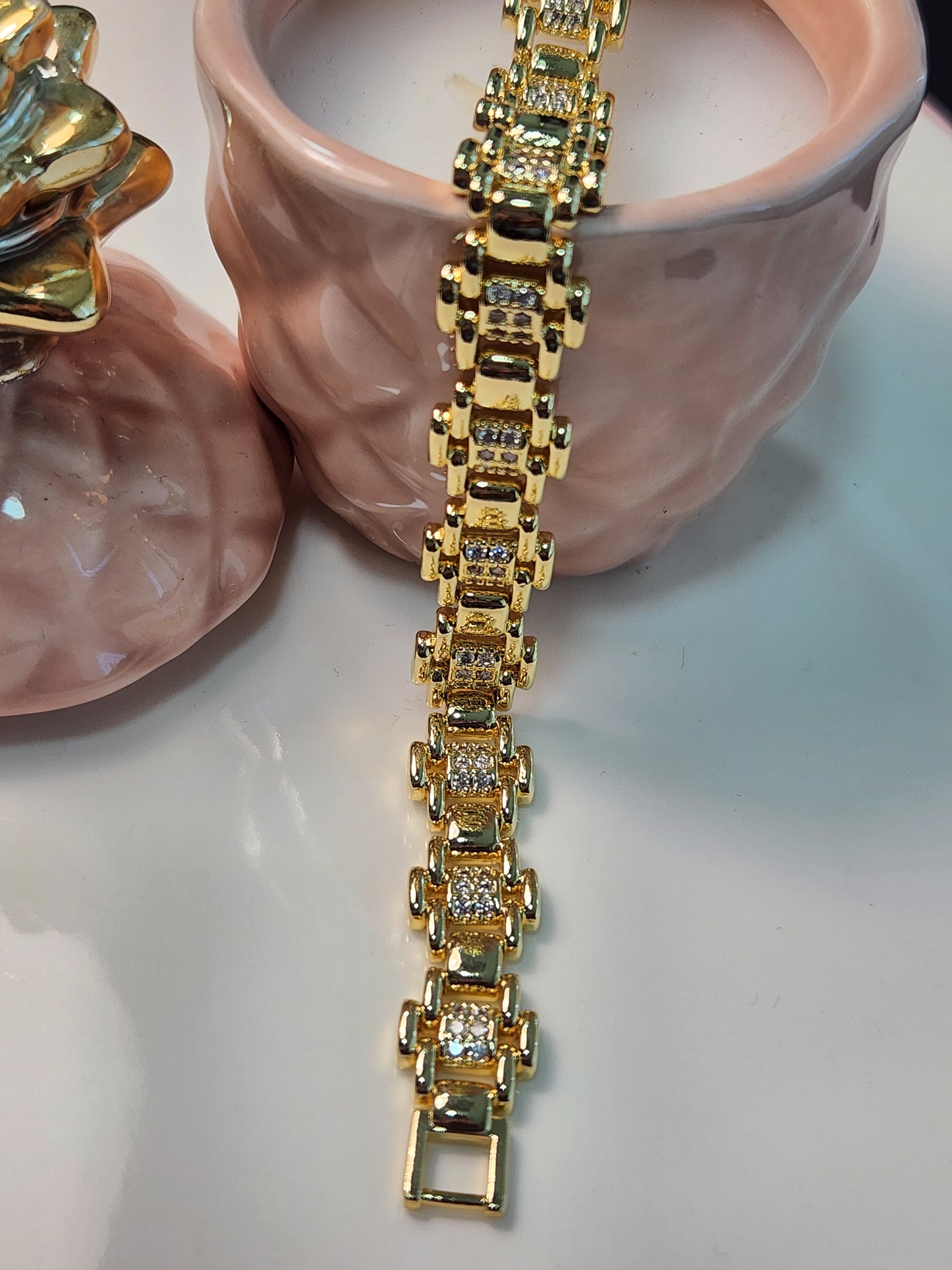 Pulsera eslabon zirconia