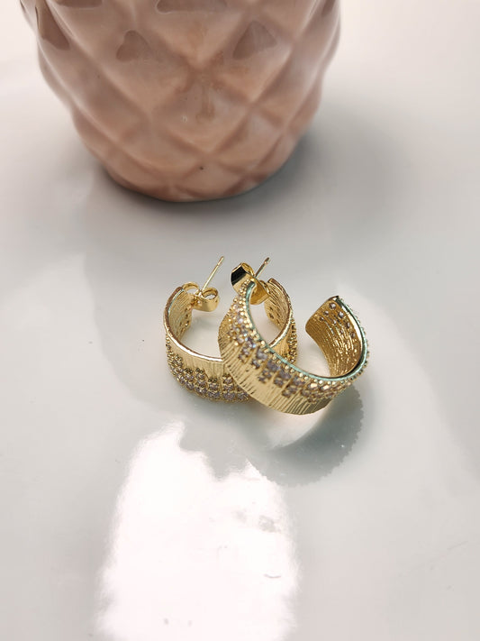 Arracada rayada zirconia