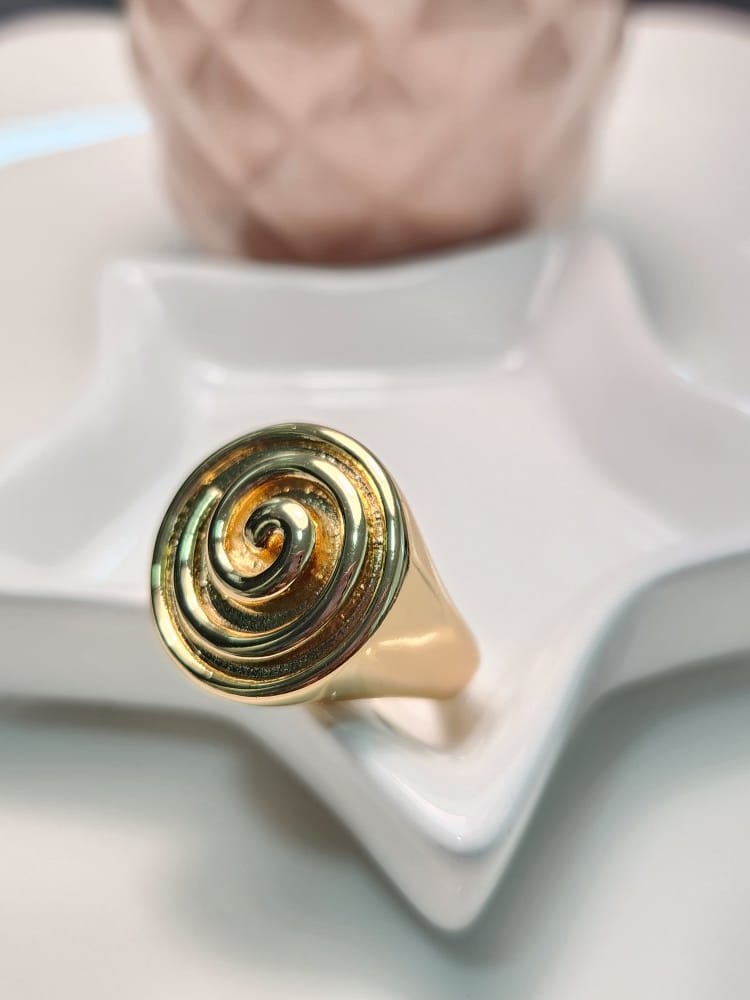 Anillo ajustable espiral chunky