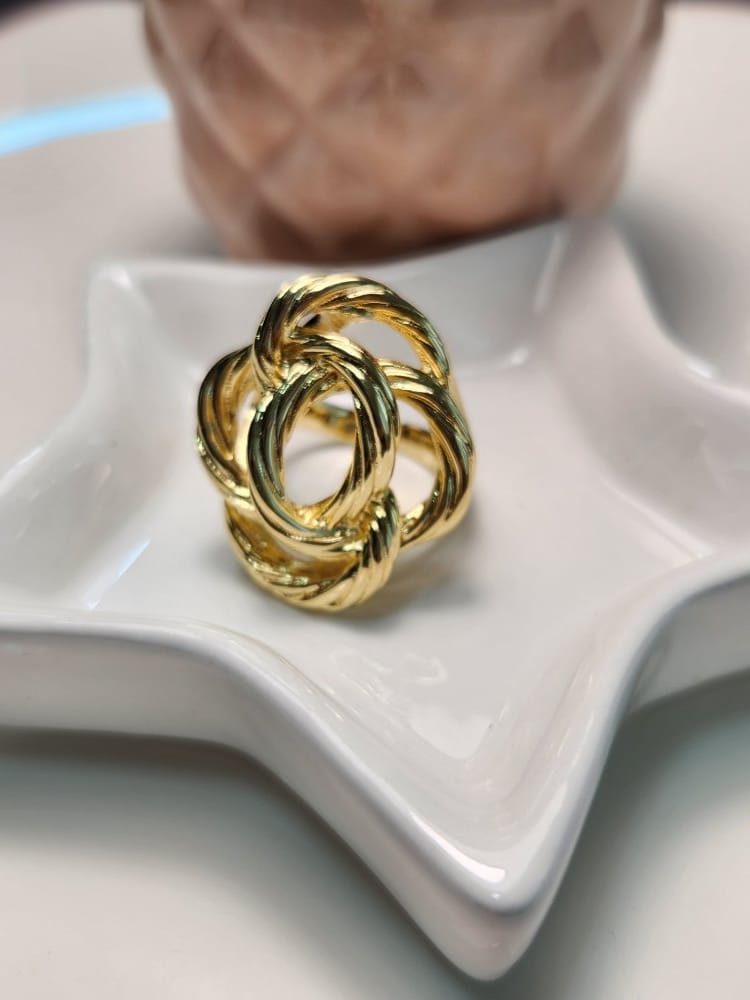 Anillo ajustable nudo trenzado