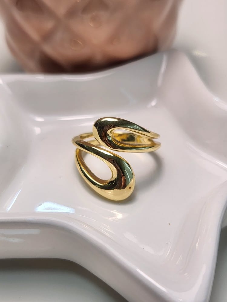 Anillo ajustable chunky doble liso