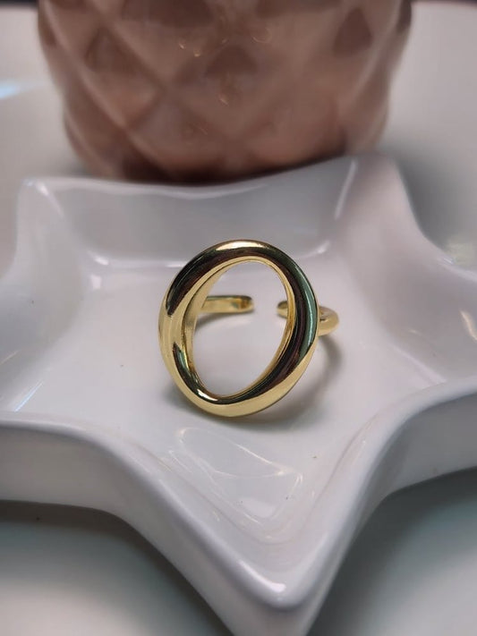 Anillo ajustable chunky circulo liso