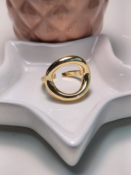 Anillo ajustable chunky liso circulo