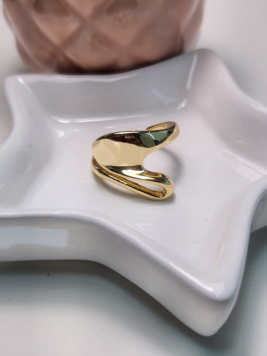 Anillo ajustable chunky liso ondas