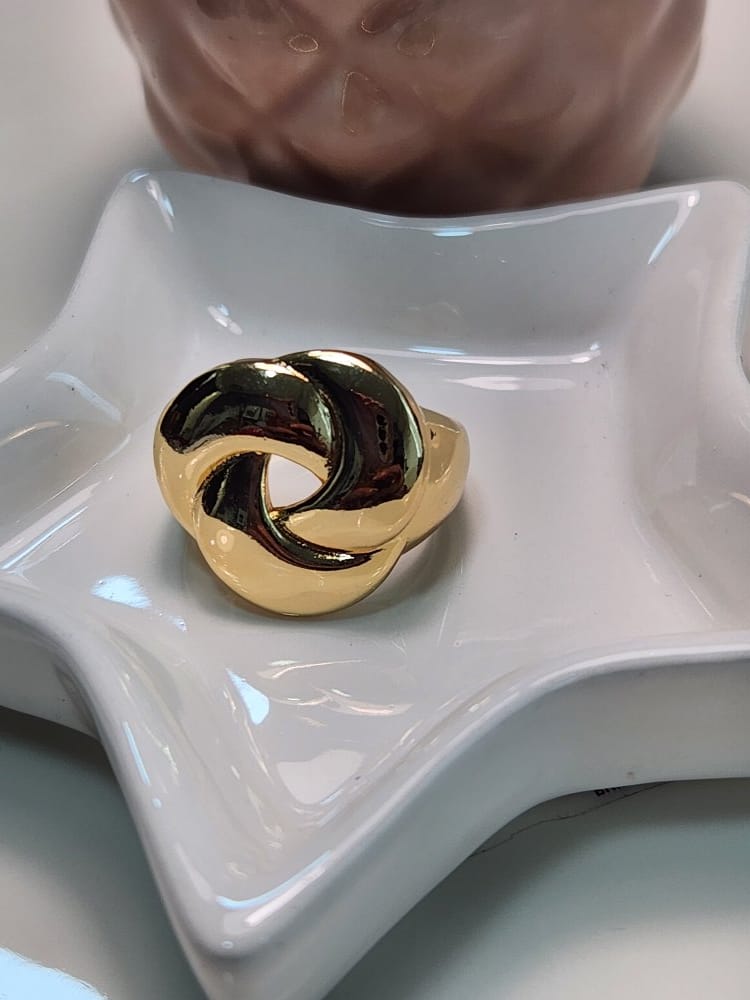 Anillo ajustable chunky nudo liso