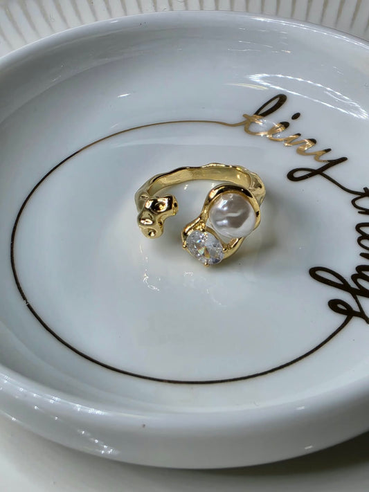 ANILLO DOBLE PERLA ZIRCONIA