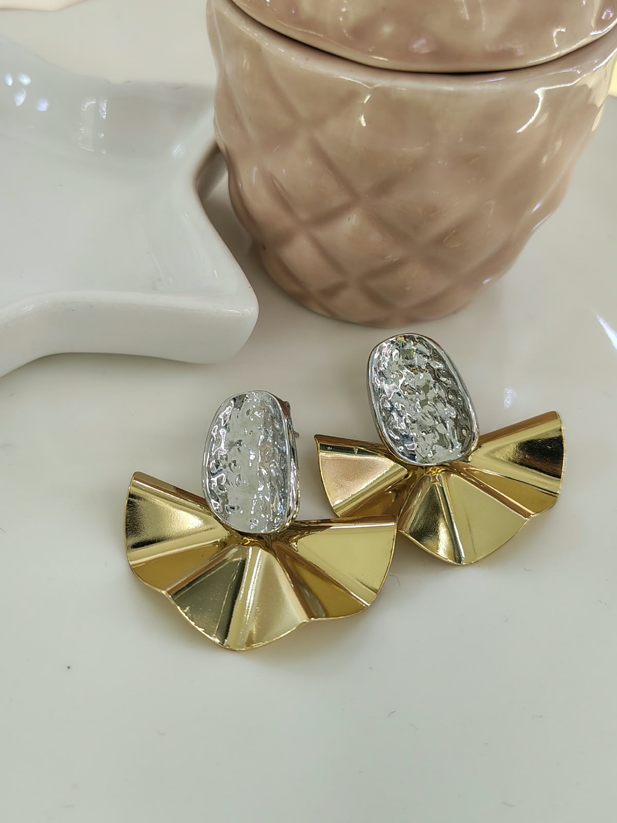 ARETE BICOLOR ABANICO