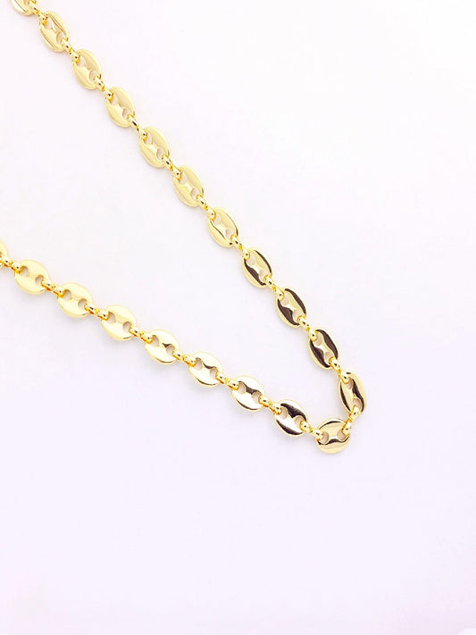 COLLAR CADENA BOTON EN CHAPA DE ORO