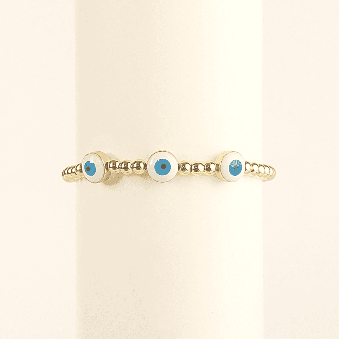 Pulsera con ojos turcos de color azul