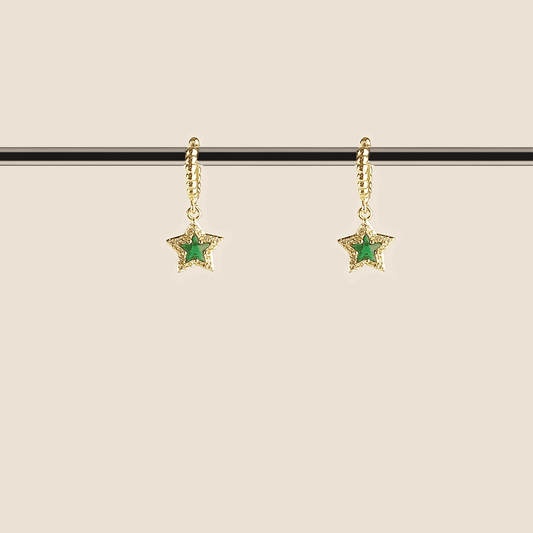 Aretes estrella en chapa de oro